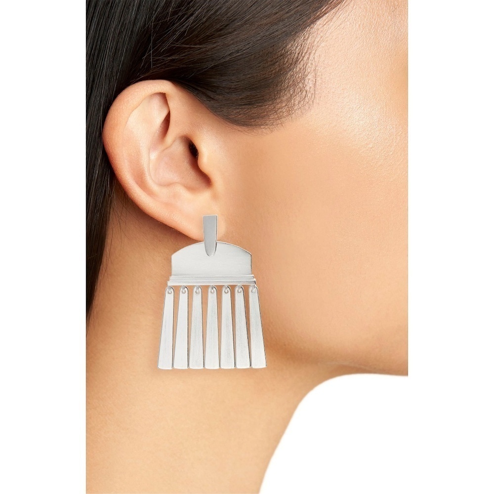 Kendra Scott Layne Silver Fringe Large Earrings